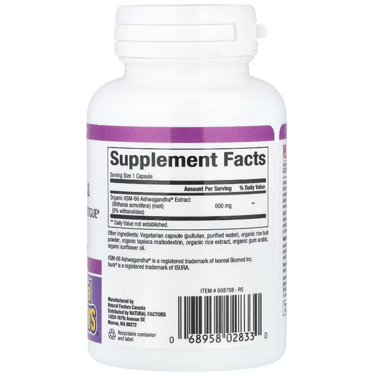 Natural Factors Stress-Relax Ashwagandha KSM-66 600 MG 30 Kapsül