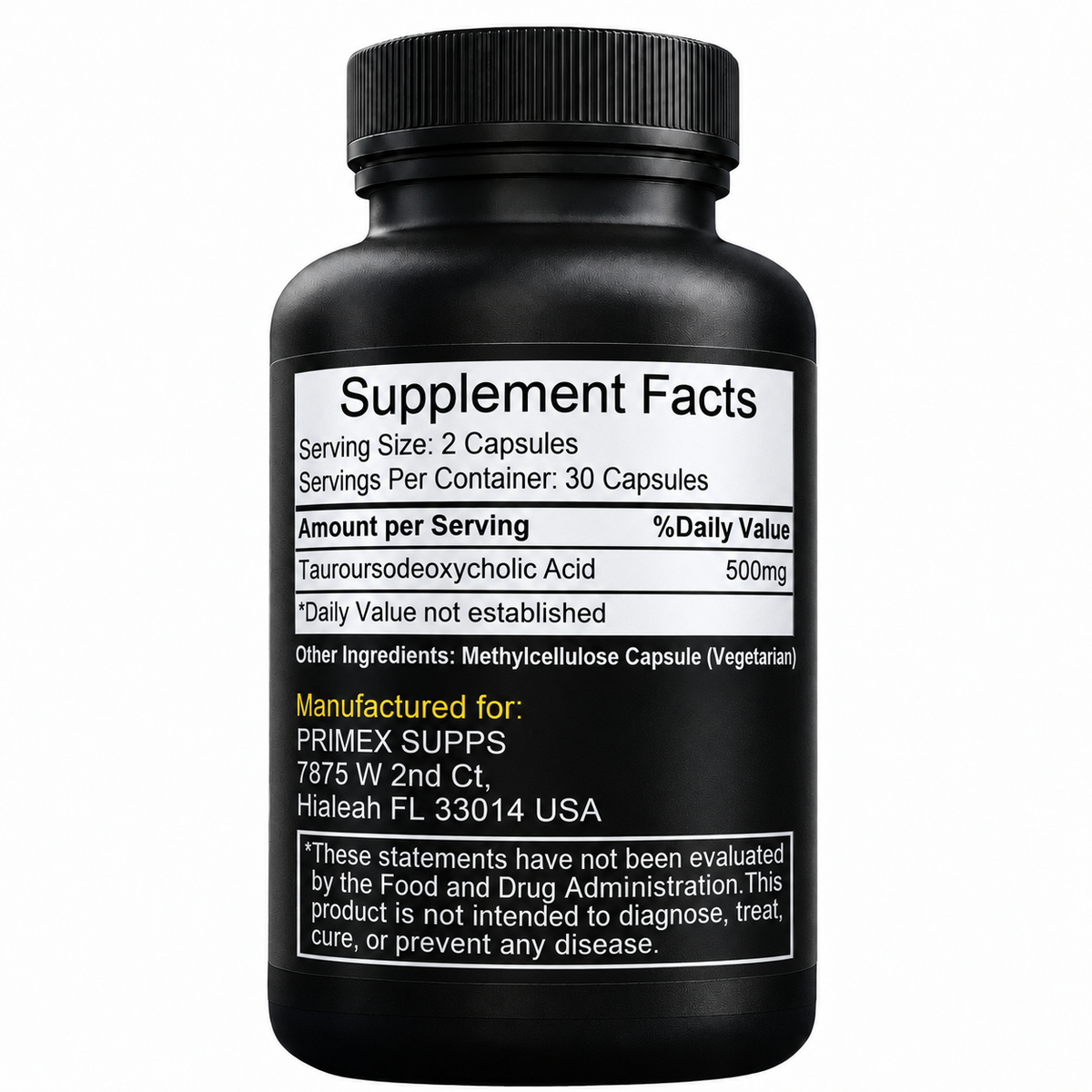 Primexsupps Tudca 500 Mg 60 Kapsül Tauroursodeoxycholic acid