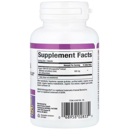 Natural Factors Stress-Relax Ashwagandha KSM-66 600 MG 30 Kapsül