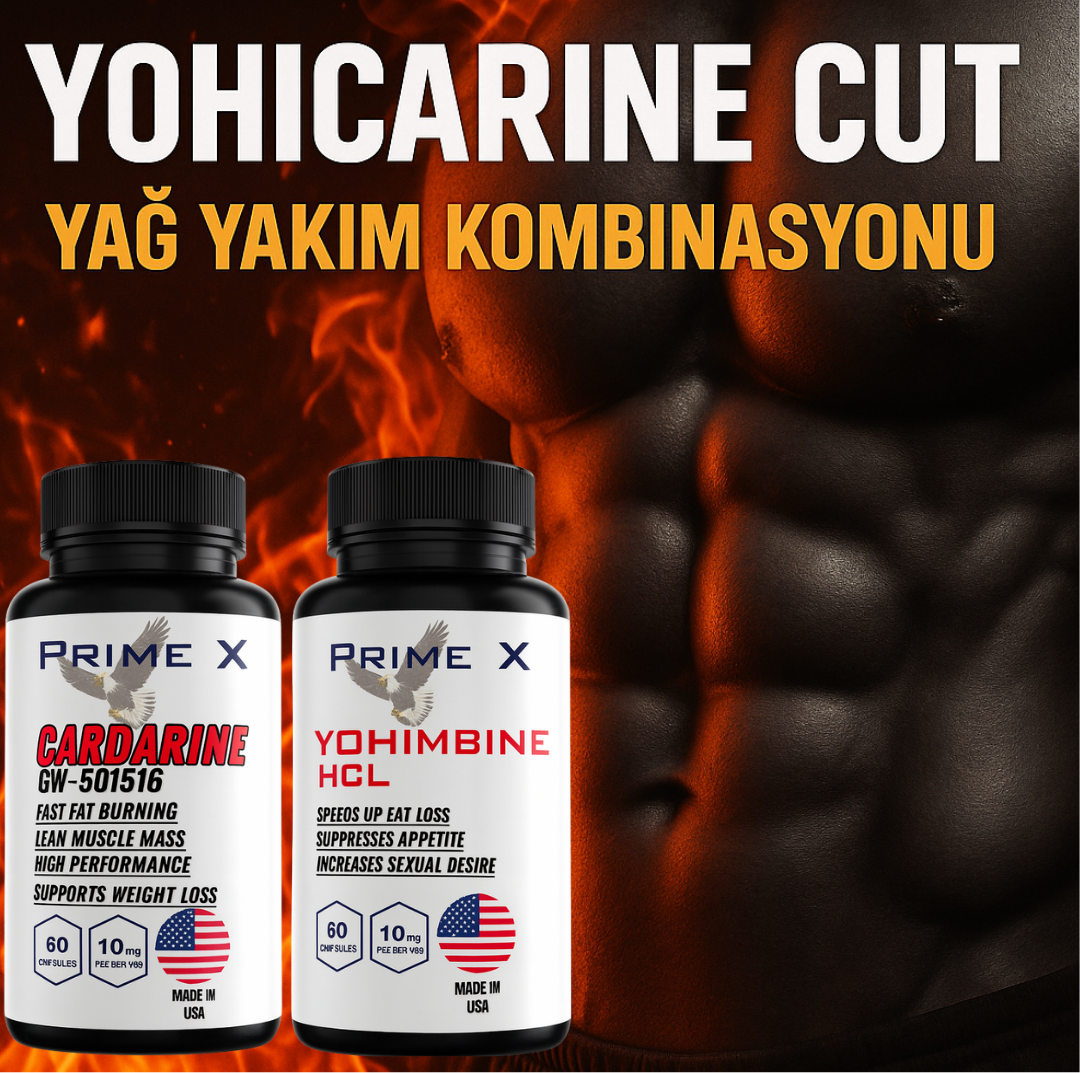 8 HAFTALIK YOHI+CARINE CUT YAĞ YAKIM KOMBİNASYONU - YOHIMBINE 60 KAPSÜL - CARDARINE 60 KAPSÜL