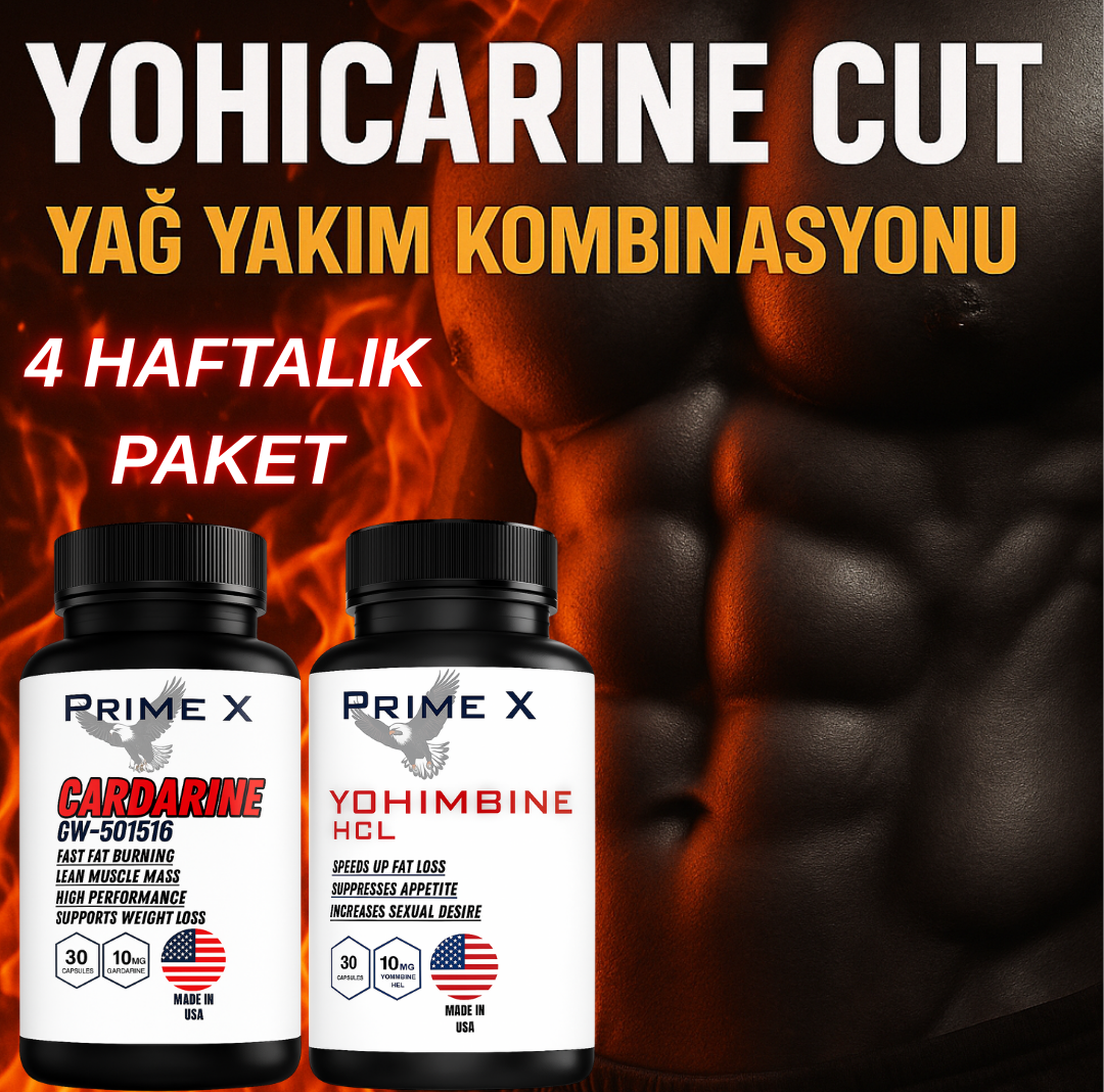4 HAFTALIK YOHI-CARINE CUT YAĞ YAKIM KOMBİNASYONU - YOHIMBINE 30 KAPSÜL - CARDARINE 30 KAPSÜL