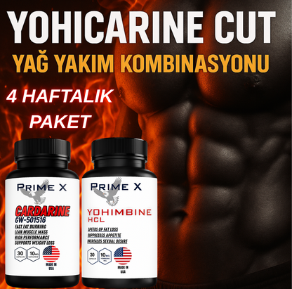 4 HAFTALIK YOHI-CARINE CUT YAĞ YAKIM KOMBİNASYONU - YOHIMBINE 30 KAPSÜL - CARDARINE 30 KAPSÜL