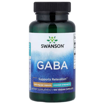 SWANSON, GABA, 500 Mg, 100 Vegan Kapsül